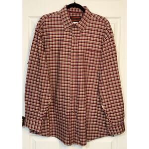 TwentyX By Wrangler Men’s Red Plaid Long Sleeve Button Up Shirt XXL 100% Cotton